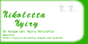 nikoletta nyiry business card